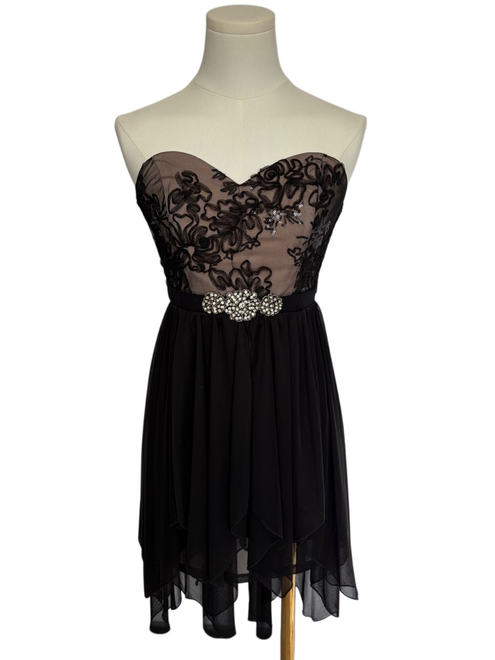 Vintage My Michelle Strapless Beaded Waist Hoco Dress Size 1 Fairy Whimsigoth